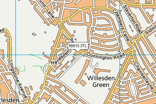 NW10 3TL map - OS VectorMap District (Ordnance Survey)