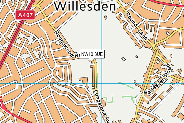 NW10 3UE map - OS VectorMap District (Ordnance Survey)
