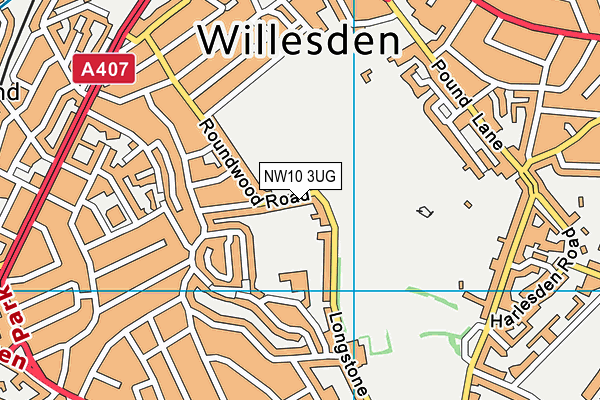 NW10 3UG map - OS VectorMap District (Ordnance Survey)