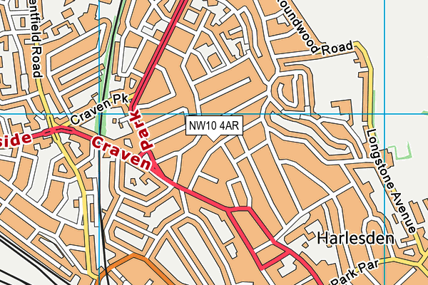 NW10 4AR map - OS VectorMap District (Ordnance Survey)