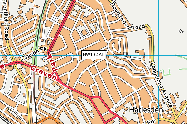 NW10 4AT map - OS VectorMap District (Ordnance Survey)