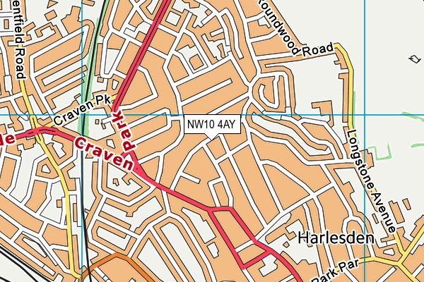 NW10 4AY map - OS VectorMap District (Ordnance Survey)