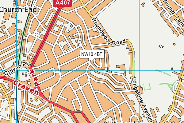 NW10 4BT map - OS VectorMap District (Ordnance Survey)