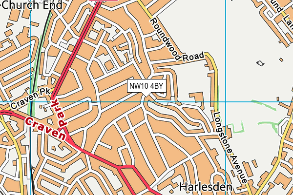 NW10 4BY map - OS VectorMap District (Ordnance Survey)