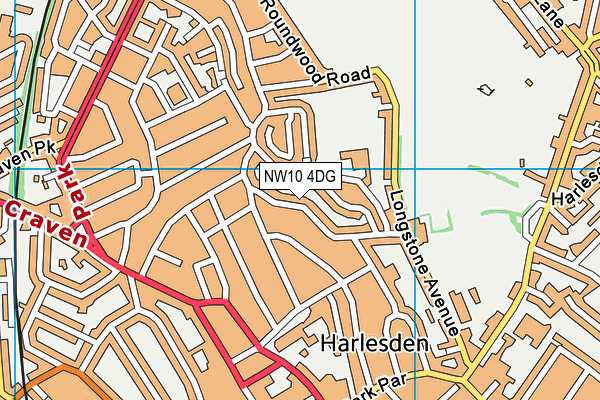 NW10 4DG map - OS VectorMap District (Ordnance Survey)