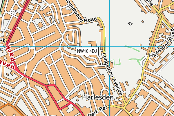 NW10 4DJ map - OS VectorMap District (Ordnance Survey)