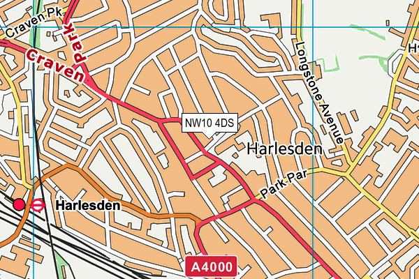 NW10 4DS map - OS VectorMap District (Ordnance Survey)