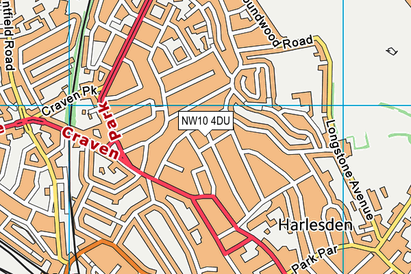NW10 4DU map - OS VectorMap District (Ordnance Survey)