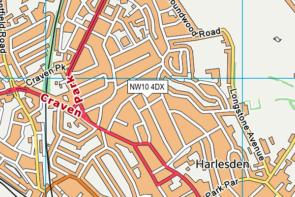 NW10 4DX map - OS VectorMap District (Ordnance Survey)