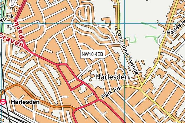 Maple Walk School map (NW10 4EB) - OS VectorMap District (Ordnance Survey)