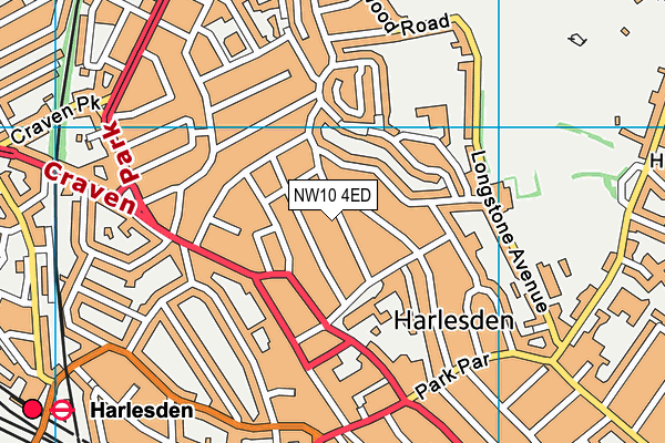 NW10 4ED map - OS VectorMap District (Ordnance Survey)