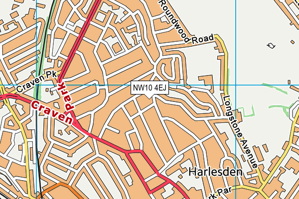 NW10 4EJ map - OS VectorMap District (Ordnance Survey)