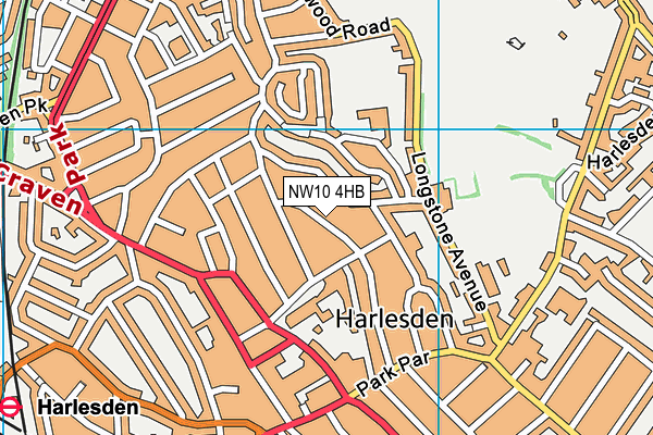 NW10 4HB map - OS VectorMap District (Ordnance Survey)