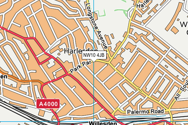 NW10 4JB map - OS VectorMap District (Ordnance Survey)