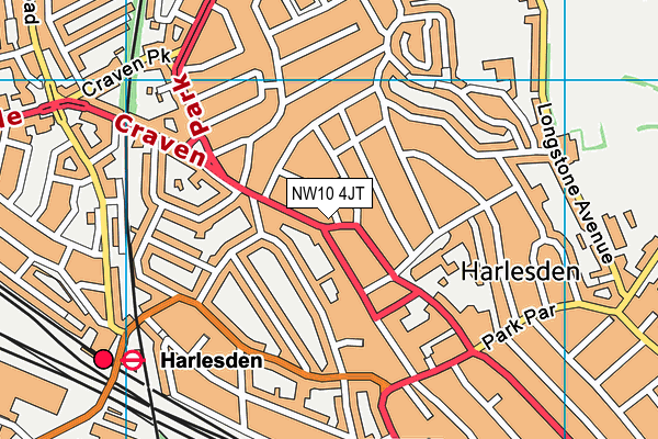 NW10 4JT map - OS VectorMap District (Ordnance Survey)