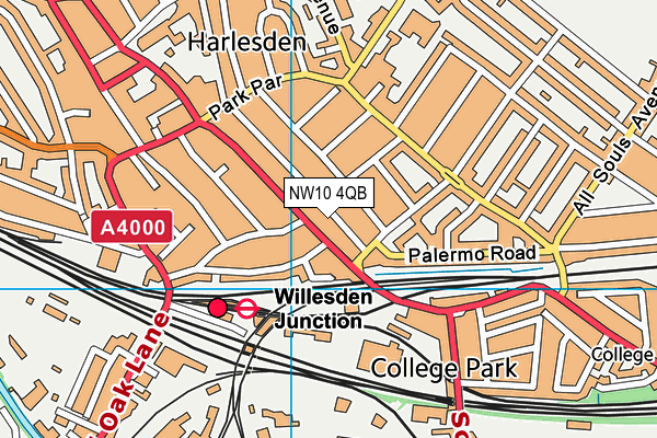 NW10 4QB map - OS VectorMap District (Ordnance Survey)