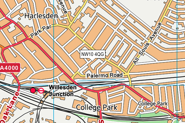 NW10 4QG map - OS VectorMap District (Ordnance Survey)