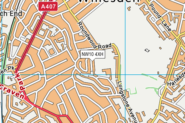 NW10 4XH map - OS VectorMap District (Ordnance Survey)