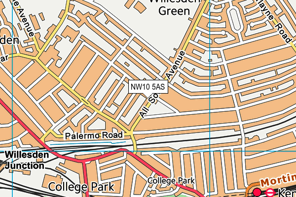 NW10 5AS map - OS VectorMap District (Ordnance Survey)