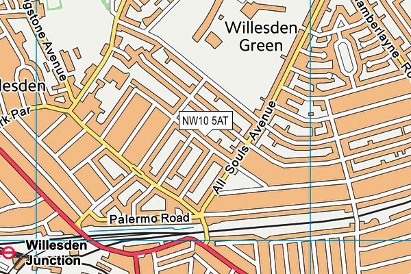 NW10 5AT map - OS VectorMap District (Ordnance Survey)