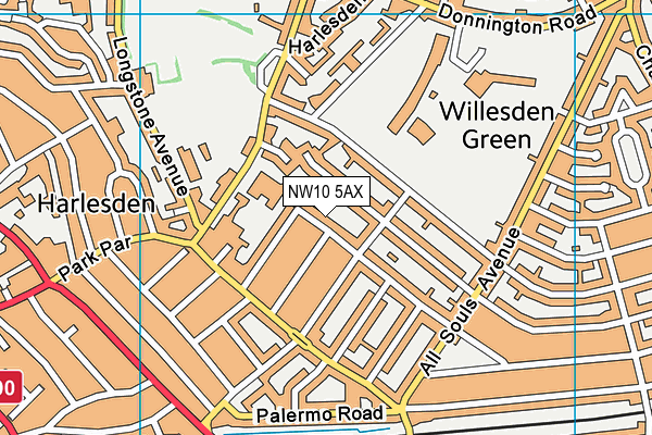 NW10 5AX map - OS VectorMap District (Ordnance Survey)