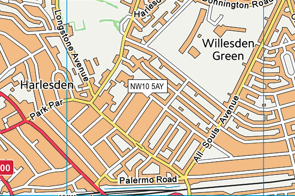 NW10 5AY map - OS VectorMap District (Ordnance Survey)