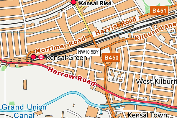 NW10 5BY map - OS VectorMap District (Ordnance Survey)