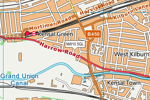 NW10 5GL map - OS VectorMap District (Ordnance Survey)