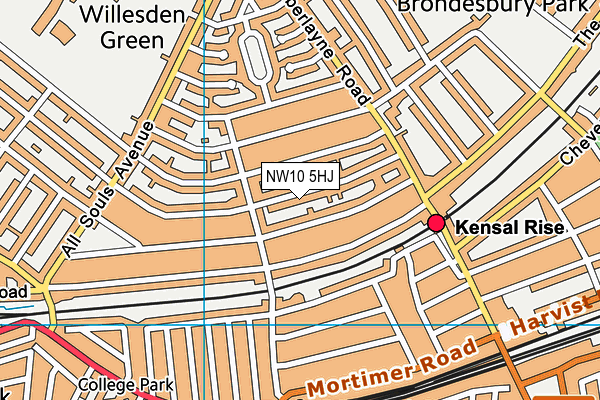 NW10 5HJ map - OS VectorMap District (Ordnance Survey)