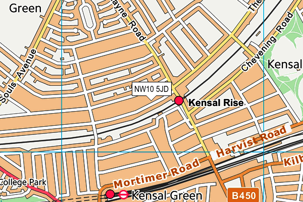 NW10 5JD map - OS VectorMap District (Ordnance Survey)