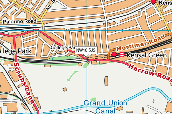 NW10 5JS map - OS VectorMap District (Ordnance Survey)