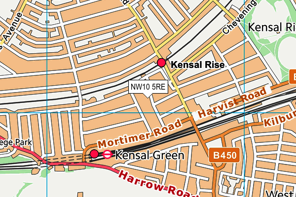 NW10 5RE map - OS VectorMap District (Ordnance Survey)