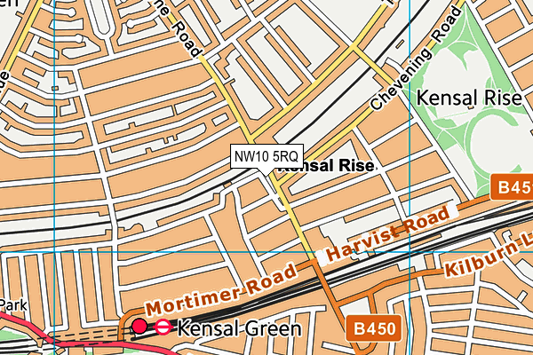 NW10 5RQ map - OS VectorMap District (Ordnance Survey)