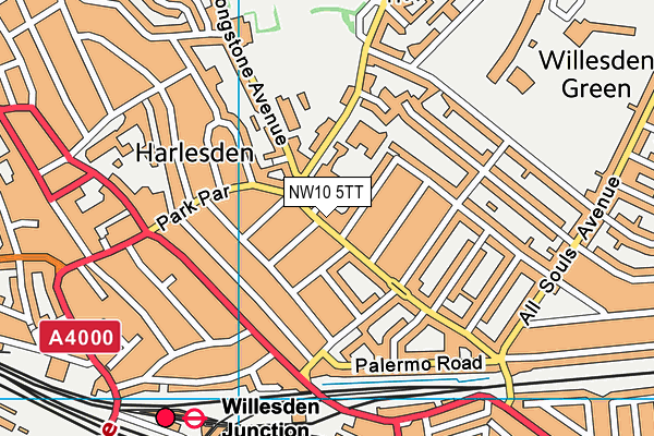 NW10 5TT map - OS VectorMap District (Ordnance Survey)