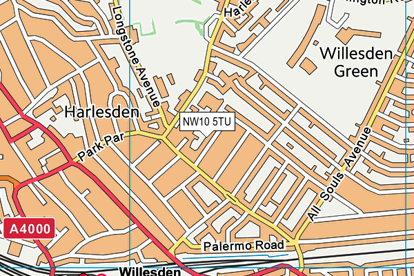 NW10 5TU map - OS VectorMap District (Ordnance Survey)