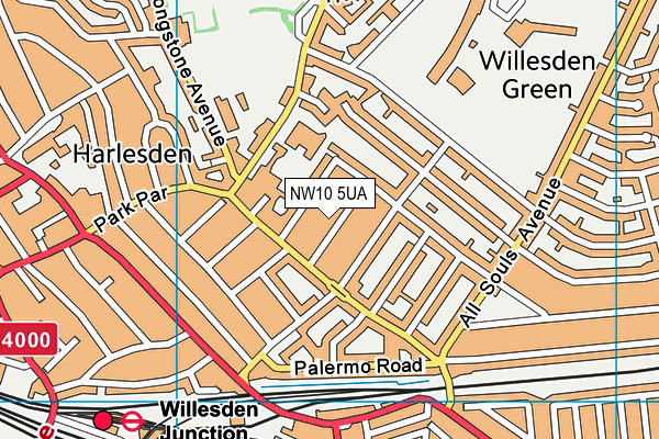 NW10 5UA map - OS VectorMap District (Ordnance Survey)