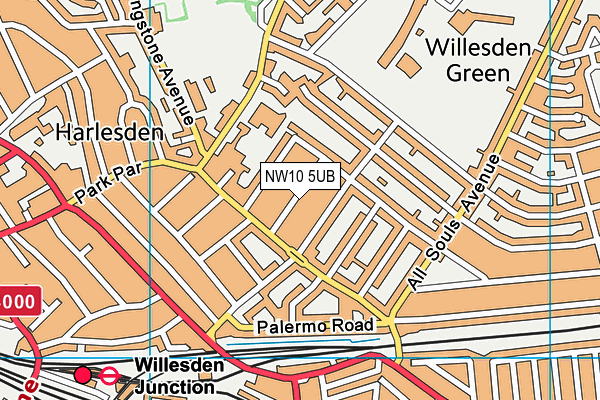 NW10 5UB map - OS VectorMap District (Ordnance Survey)