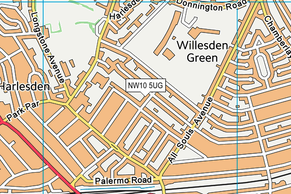 NW10 5UG map - OS VectorMap District (Ordnance Survey)