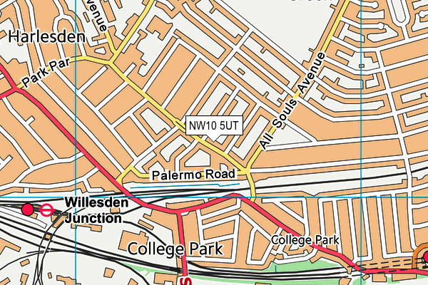 NW10 5UT map - OS VectorMap District (Ordnance Survey)