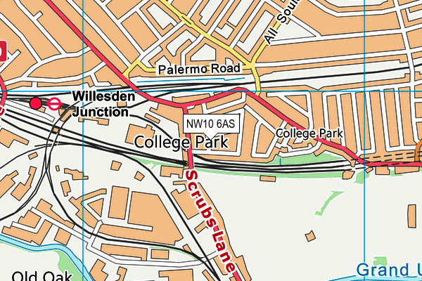 NW10 6AS map - OS VectorMap District (Ordnance Survey)