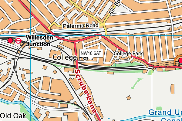 NW10 6AT map - OS VectorMap District (Ordnance Survey)