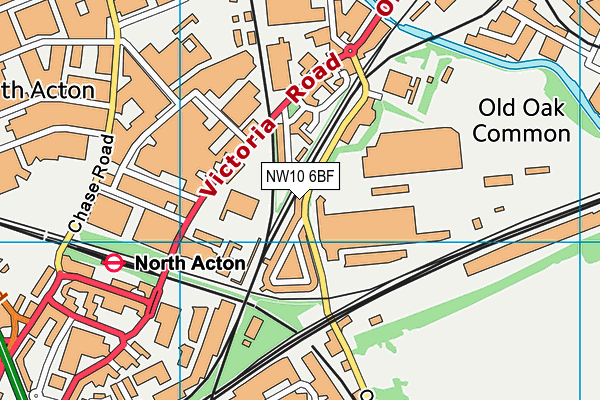 NW10 6BF map - OS VectorMap District (Ordnance Survey)