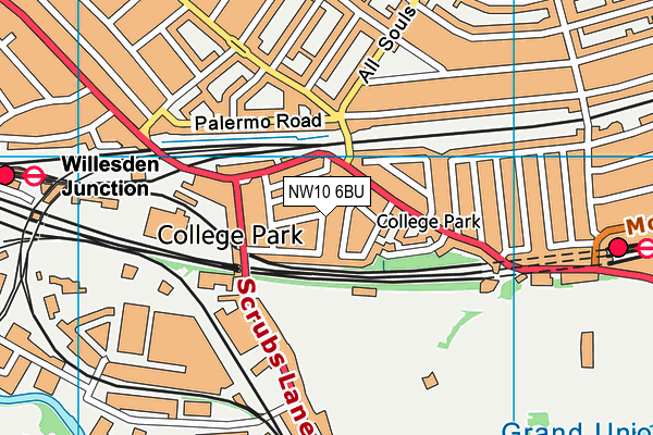 NW10 6BU map - OS VectorMap District (Ordnance Survey)