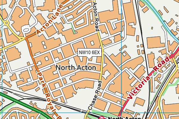 NW10 6EX map - OS VectorMap District (Ordnance Survey)