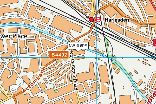 NW10 6PE map - OS VectorMap District (Ordnance Survey)