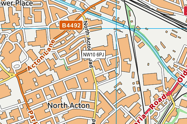 NW10 6PJ map - OS VectorMap District (Ordnance Survey)