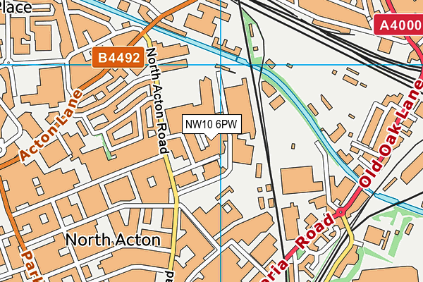 NW10 6PW map - OS VectorMap District (Ordnance Survey)