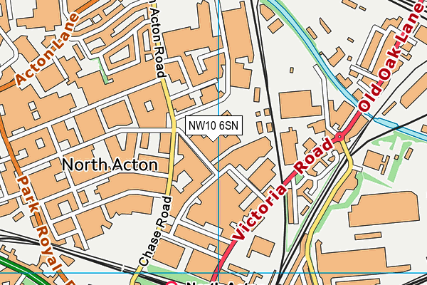 NW10 6SN map - OS VectorMap District (Ordnance Survey)