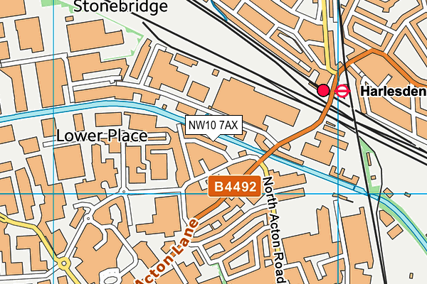 NW10 7AX map - OS VectorMap District (Ordnance Survey)