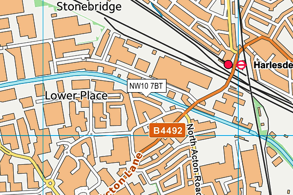 NW10 7BT map - OS VectorMap District (Ordnance Survey)